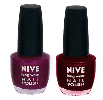 

Nive Colour Blast Nail Polish 0060 Purple,Red(Pack of 2)