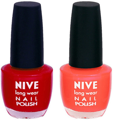 

Nive Colour Blast Nail Polish1305201620 Red,Orange(Pack of 2)