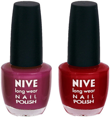 

Nive Colour Blast Nail Polish1305201676 Purple,Red(Pack of 2)