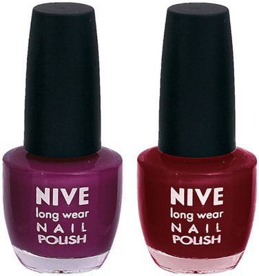 

Nive Colour Blast Nail Polish1305201734 Purple,Red(Pack of 2)