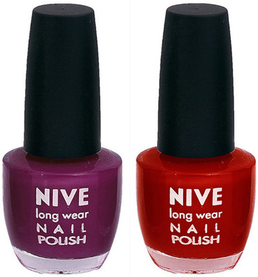 

Nive Colour Blast Nail Polish1305201701 Purple,Red(Pack of 2)