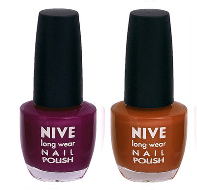 

Nive Colour Blast Nail Polish 001 Purple,Brown(Pack of 2)