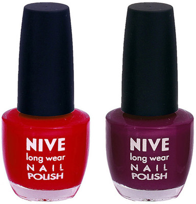 

Nive Colour Blast Nail Polish1305201603 Red,Purple(Pack of 2)