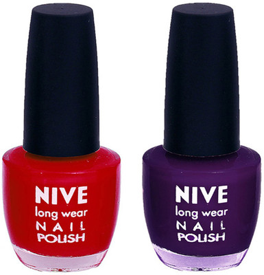 

Nive Colour Blast Nail Polish1305201609 Red,Purple(Pack of 2)