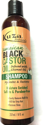 

Kuza Black castor oil with coconut oil shampoo moisture enriched sulfate and paraben free(237 ml)