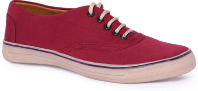 

Miscreef Lace Up Canvas Sneakers Canvas Shoes For Men(Maroon