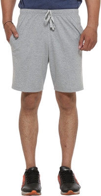 MACK JONNEY Solid Men Silver Basic Shorts