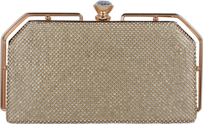 

Pink Rose Women Casual Gold PU Clutch