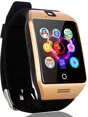 

IBS Bluetooth smart Wrist Sim Call Watch sport Pedometer for IOS and Android Memory Card Supported Smartphone Smartwatch(Black Strap Free Size)
