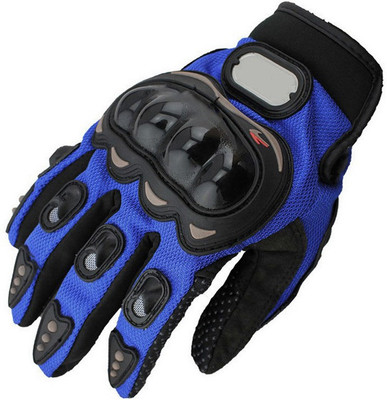 ShoppingKiSite Impact Resistant Hard Knuckle Tactical Motorcycle Bike Riding Shockproof Outdoor Full Finger Blue XX-Large Gloves for Men Riding Gloves(Blue)