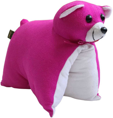 

Lushomes Charming Pink Teddy Cushion (Size: 35x28 cms) - 2 cm(Pink)