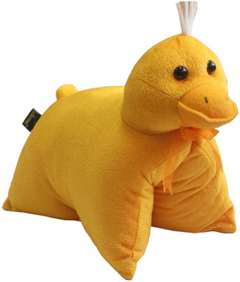 

Lushomes Charming Yellow Duck Cushion (Size: 35x28 cms) - 2 cm(Yellow)