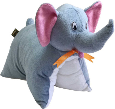 

Lushomes Cute Grey Elephant Cushion (Size: 35x28 cms) - 2 cm(Grey)