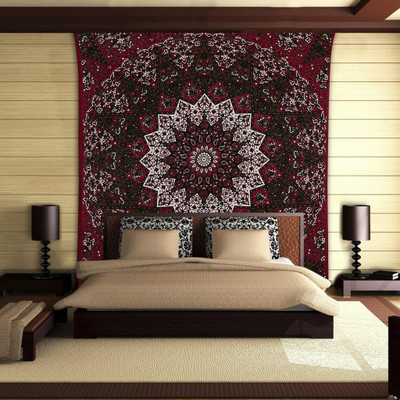 

Stylo Culture Mandala Living Room Tapestry(Maroon)