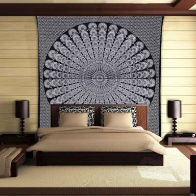 

Stylo Culture Mandala Living Room Tapestry(Black)