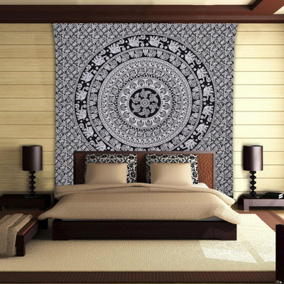 

Stylo Culture Mandala Living Room Tapestry(Black)