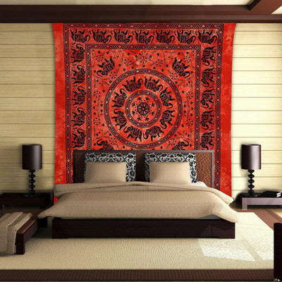 

Stylo Culture Mandala Living Room Tapestry(Orange)