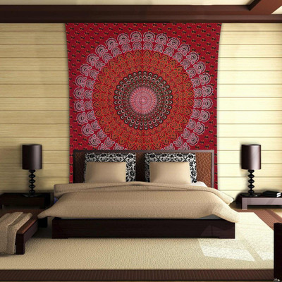 

Stylo Culture Mandala Living Room Tapestry(Maroon)