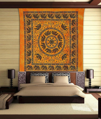 Stylo Culture Mandala Living Room Tapestry(Yellow)
