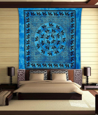 Stylo Culture Mandala Living Room Tapestry(Blue)