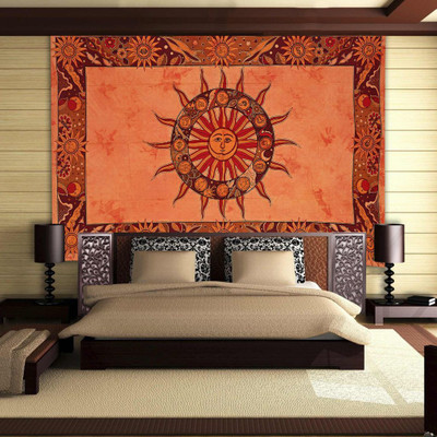 

Stylo Culture Mandala Living Room Tapestry(Orange)