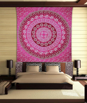

Stylo Culture Mandala Living Room Tapestry(Pink)