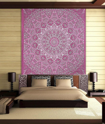 

Stylo Culture Mandala Living Room Tapestry(Pink)