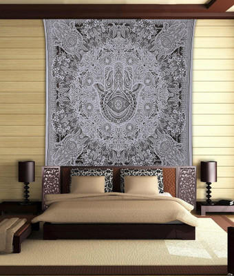 Stylo Culture Mandala Living Room Tapestry(Grey)