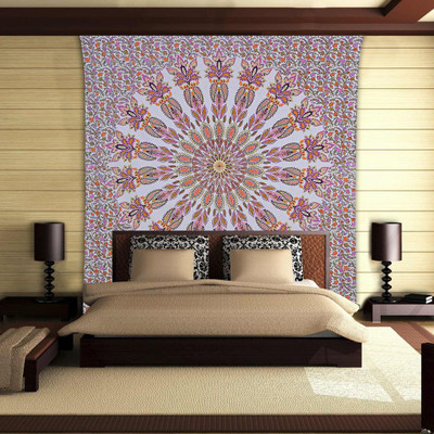 Stylo Culture Mandala Living Room Tapestry(Pink)