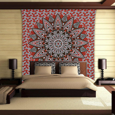 

Stylo Culture Mandala Living Room Tapestry(Orange)