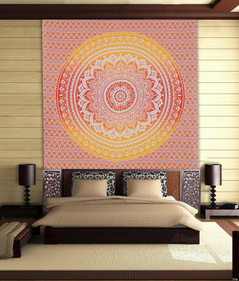 

Stylo Culture Mandala Living Room Tapestry(Orange)