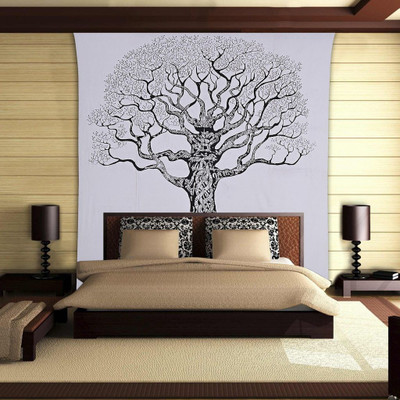 

Stylo Culture Mandala Living Room Tapestry(Black)