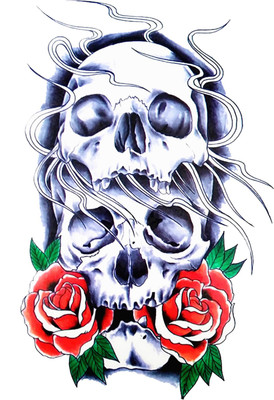 

Savii Arm Hand Wrist Tattoo(Skull Rose Design)