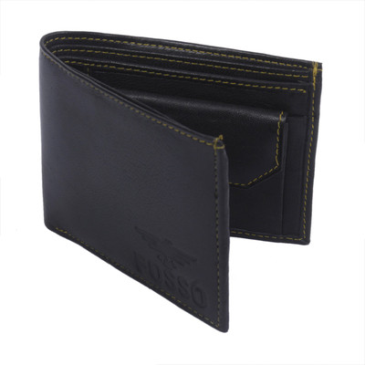 

fosso Men Black Genuine Leather Wallet(3 Card Slots)