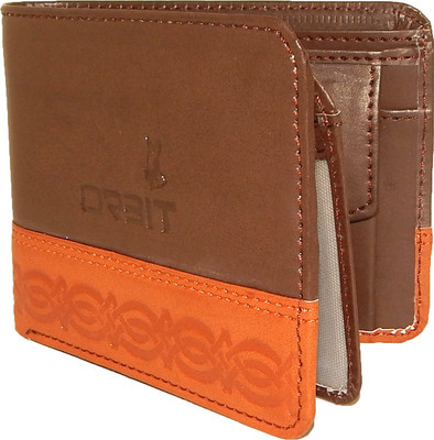 

Orbit Men Brown Genuine Leather, Fabric Wallet(6 Card Slots)