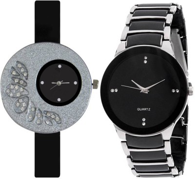 LEBENSZEIT TODAY FASHION FAST SELLING BLACK SILVER COLOR COUPLE COMBO Watch  - For Couple   Watches  (LEBENSZEIT)