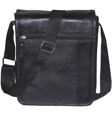 

Kan Genuine Leather Black Messenger Bag/Travel Pouch/Sling Bag for Men & Women 7 L Backpack(Black)