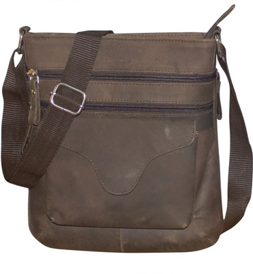 

Kan Hunter Leather Travel Crossbody Bag/Travel Pouch/Sling Bag for Men & Women Small Travel Bag - Medium(Brown)