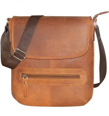 

Kan Hunter Leather Shoulder Bag/Travel Pouch/Sling Bag for Men & Women 7 L Backpack(Tan)