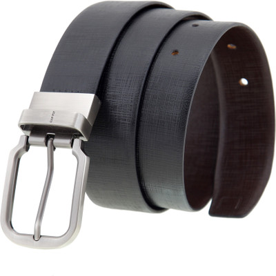 

CANFLY Men Formal, Casual Brown Genuine Leather Reversible Belt, Black