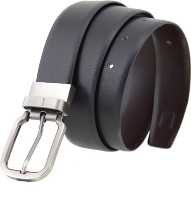 

CANFLY Men Formal, Casual Brown Genuine Leather Reversible Belt, Black