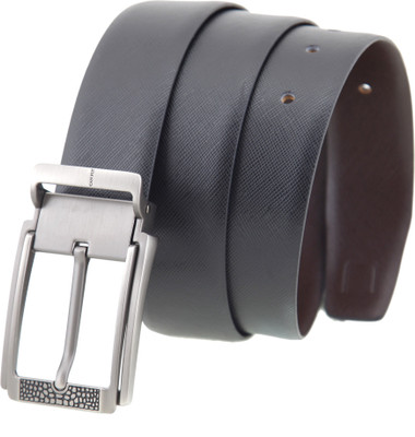 

CANFLY Men Formal, Casual Brown Genuine Leather Reversible Belt, Black