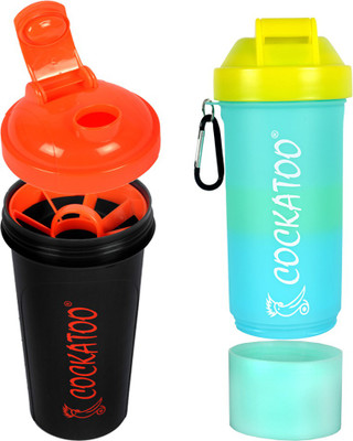 

COCKATOO Endurance & Energetic Gym Sipper 700 ml Shaker(Pack of 2, Multicolor)