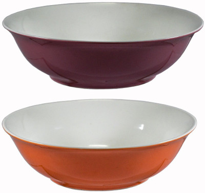 

La Platina Color Bowl 2 Pcs Set Porcelain Bowl Set(Orange, Pink)