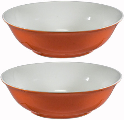 

La Platina Porcelain Bowl Set(Orange, Pack of 2)