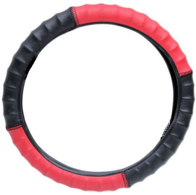 Take Care Steering Cover For Hyundai Santro(Red, Leatherite)