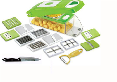 

Cart4Craft 12 in 1 Vegetable chopper with knife Chopper(12 in 1 chopper), Multicolor