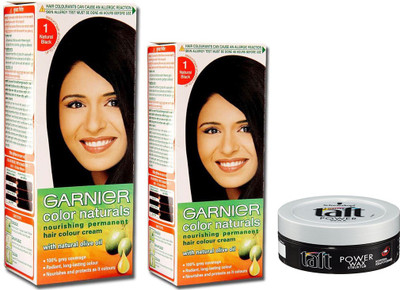 

Garnier NATURAL BLACK HAIR COLOUR PACK OF 2 WITH PINK ROOT HAIR WAX(Set of 2)