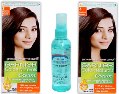 

Garnier DARKEST BROWN HAIR COLOUR PACK OF 2 WITH PINK ROOT HAIR SERUM(Set of 2)