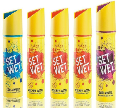 

Set Wet 1 Cool Avatar And 3 Mischief Avatar 1 Swag Avatar Set of 5 Deodorant Spray - For Men(150 ml, Pack of 5)